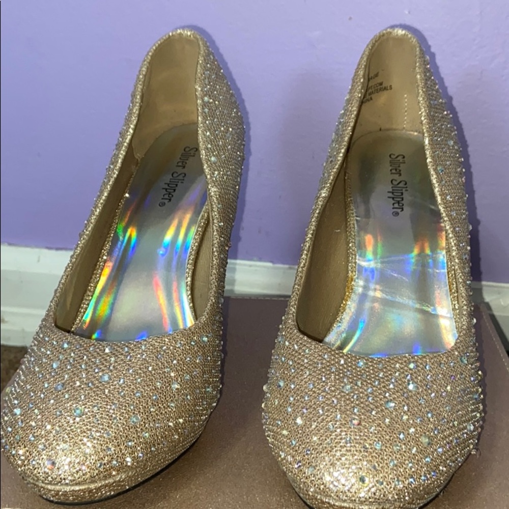 Silver Slipper Heels